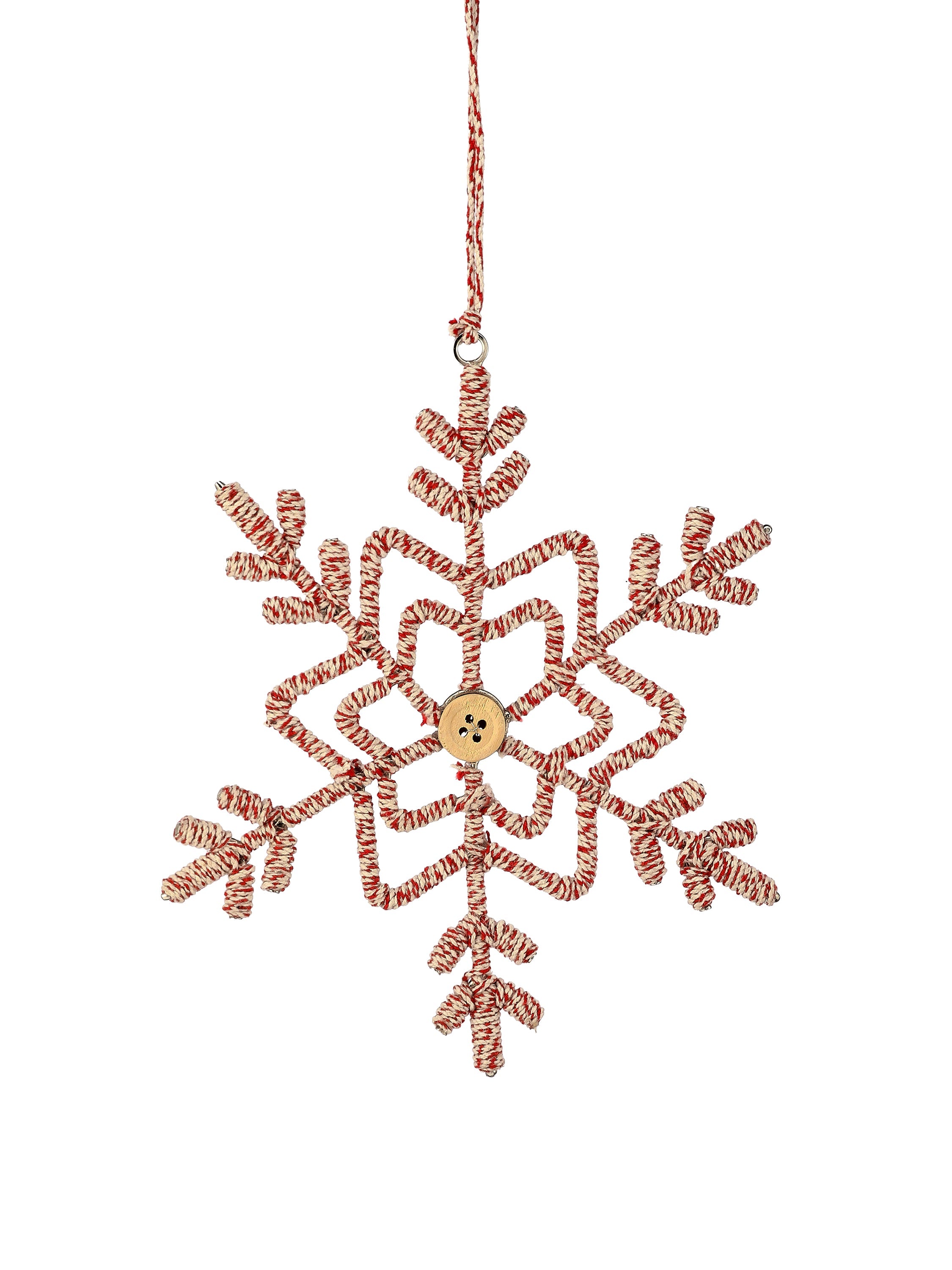 Adorno Estrella Navideña roja y beige para colgar - Vilá Decoración - Muebles y decoración en Medellín y Colombia