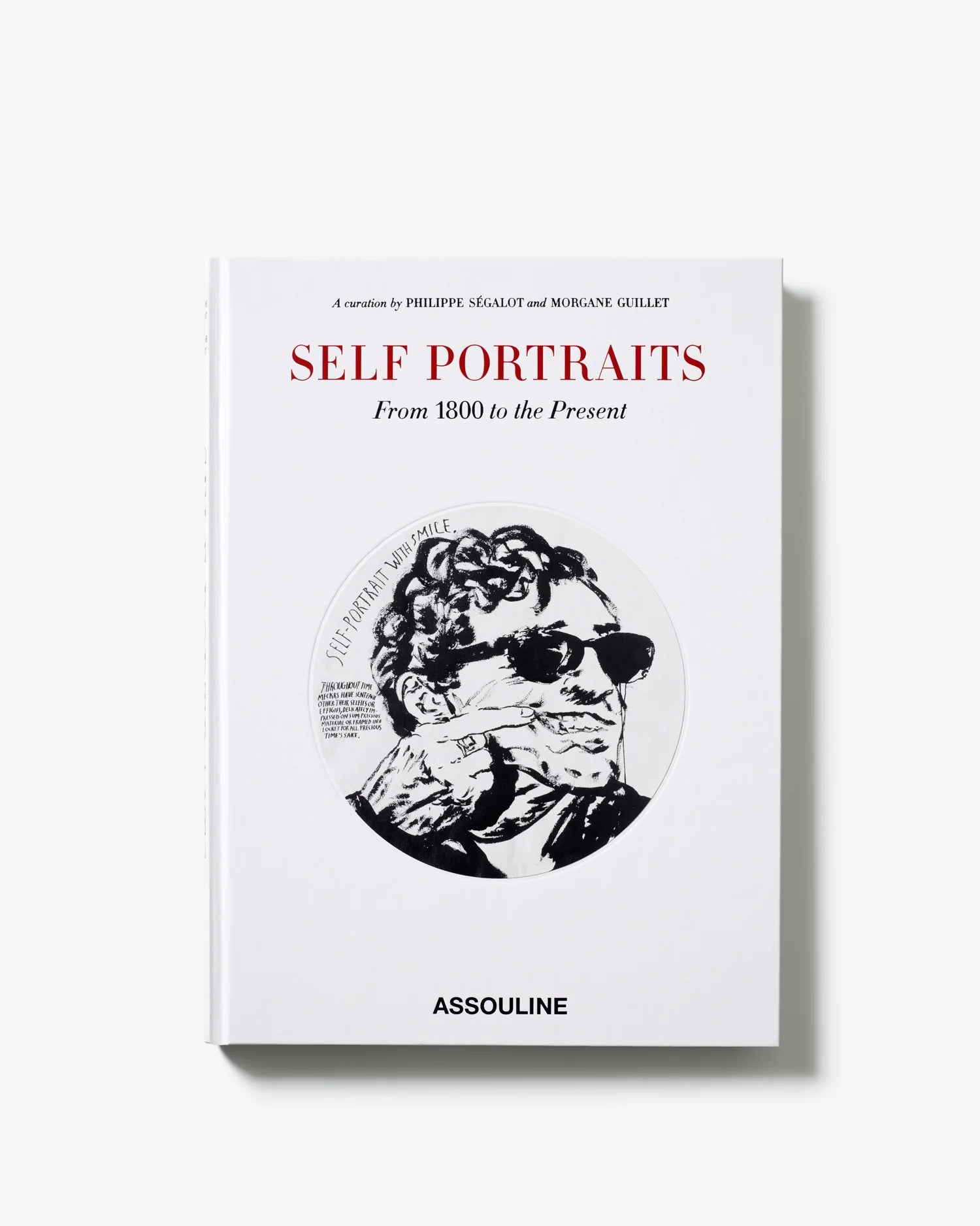 Libro de lujo Self Portraits de Assouline, vista frontal detallada de ilustración en cubierta.