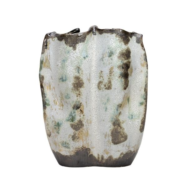 Jarrón orgánico decorativo blanco gris mediano - Vilá Decoración - Muebles y decoración en Medellín y Colombia