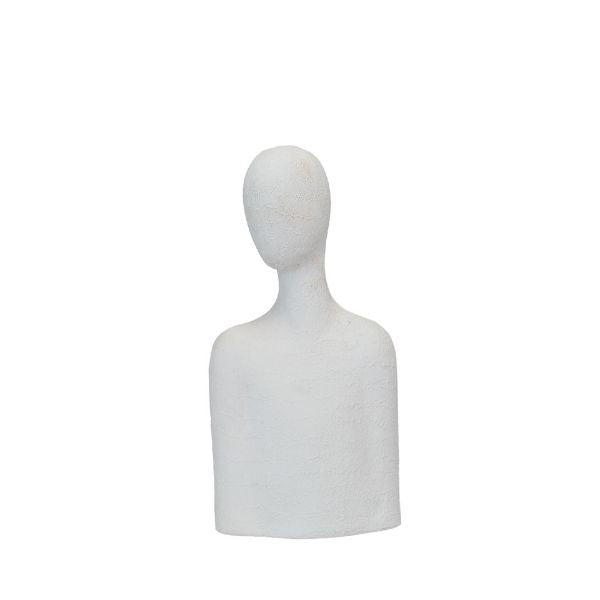 Busto blanco moderno abstracto, decoración minimalista para el hogar colombiano