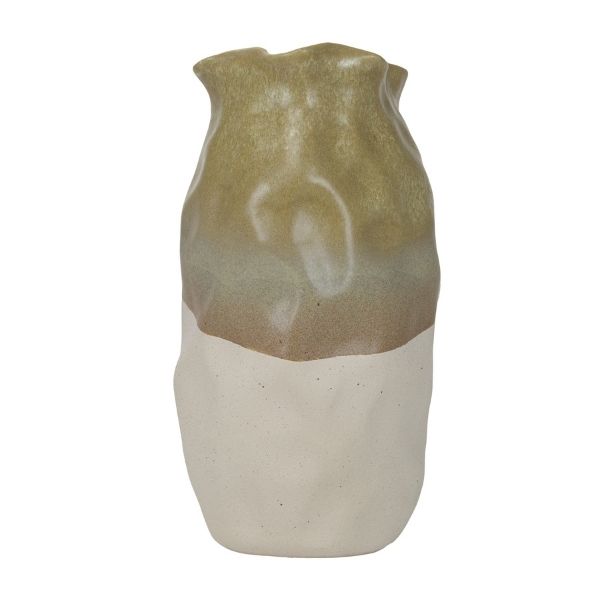 Jarrón pequeño orgánico de cerámica blanco beige - Vilá Decoración - Muebles y decoración en Medellín y Colombia