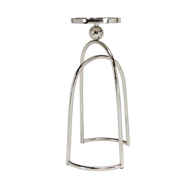 Candelabro moderno grande plateado para decoración - Vilá Decoración - Muebles y decoración en Medellín y Colombia