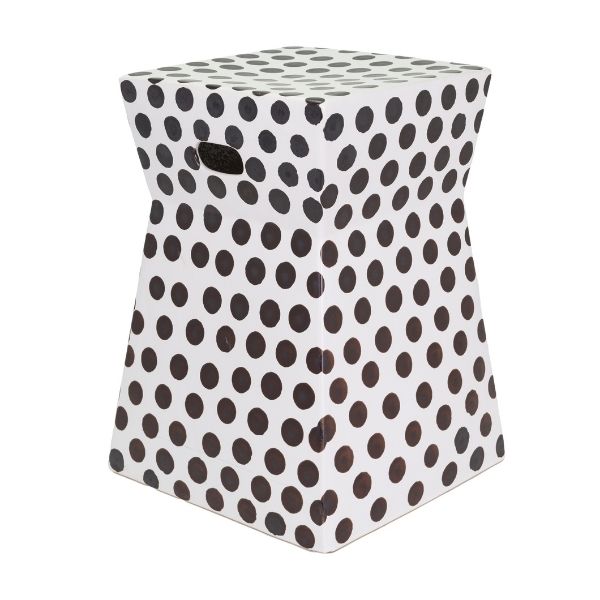 Mesa auxiliar blanca moderna con puntos negros - Vilá Decoración - Muebles y decoración en Medellín y Colombia