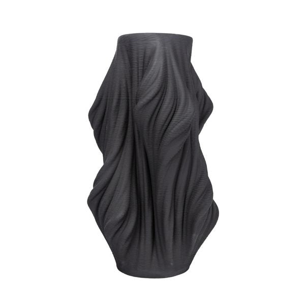 Jarrón pequeño negro con ondas decorativas - Vilá Decoración - Muebles y decoración en Medellín y Colombia