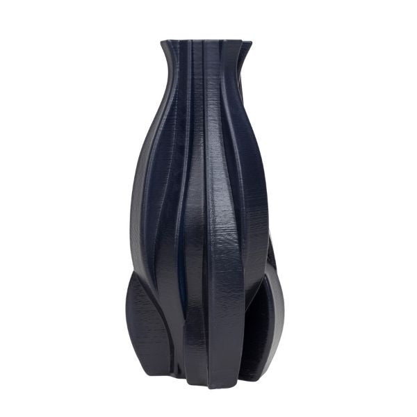 Jarrón grande de porcelana negra con ondas - Vilá Decoración - Muebles y decoración en Medellín y Colombia