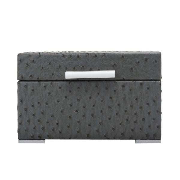 Cofre decorativo gris grande para almacenamiento - Vilá Decoración - Muebles y decoración en Medellín y Colombia