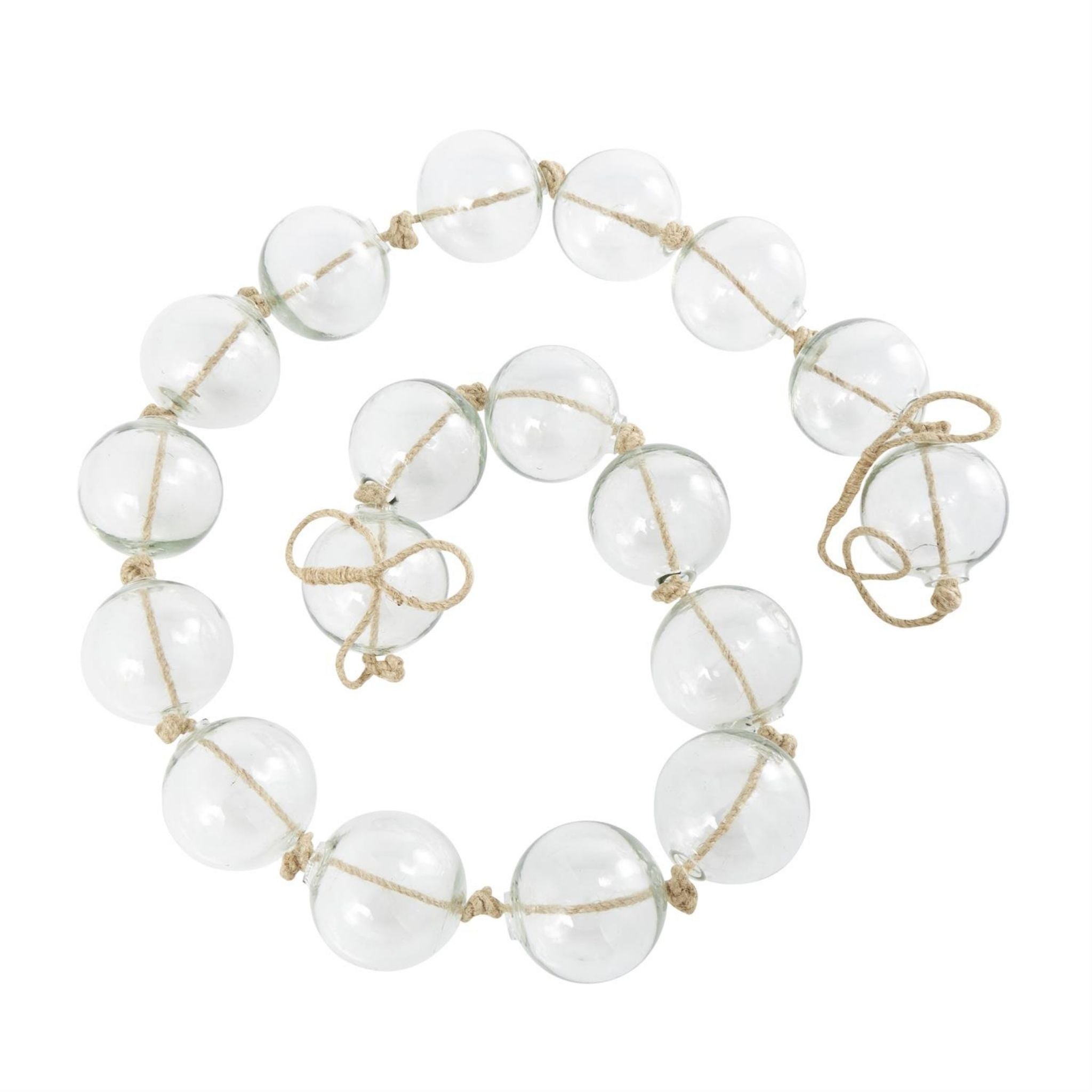Guirnalda de cuentas de vidrio transparente con cordón beige - Vilá Decoración - Muebles y decoración en Medellín y Colombia