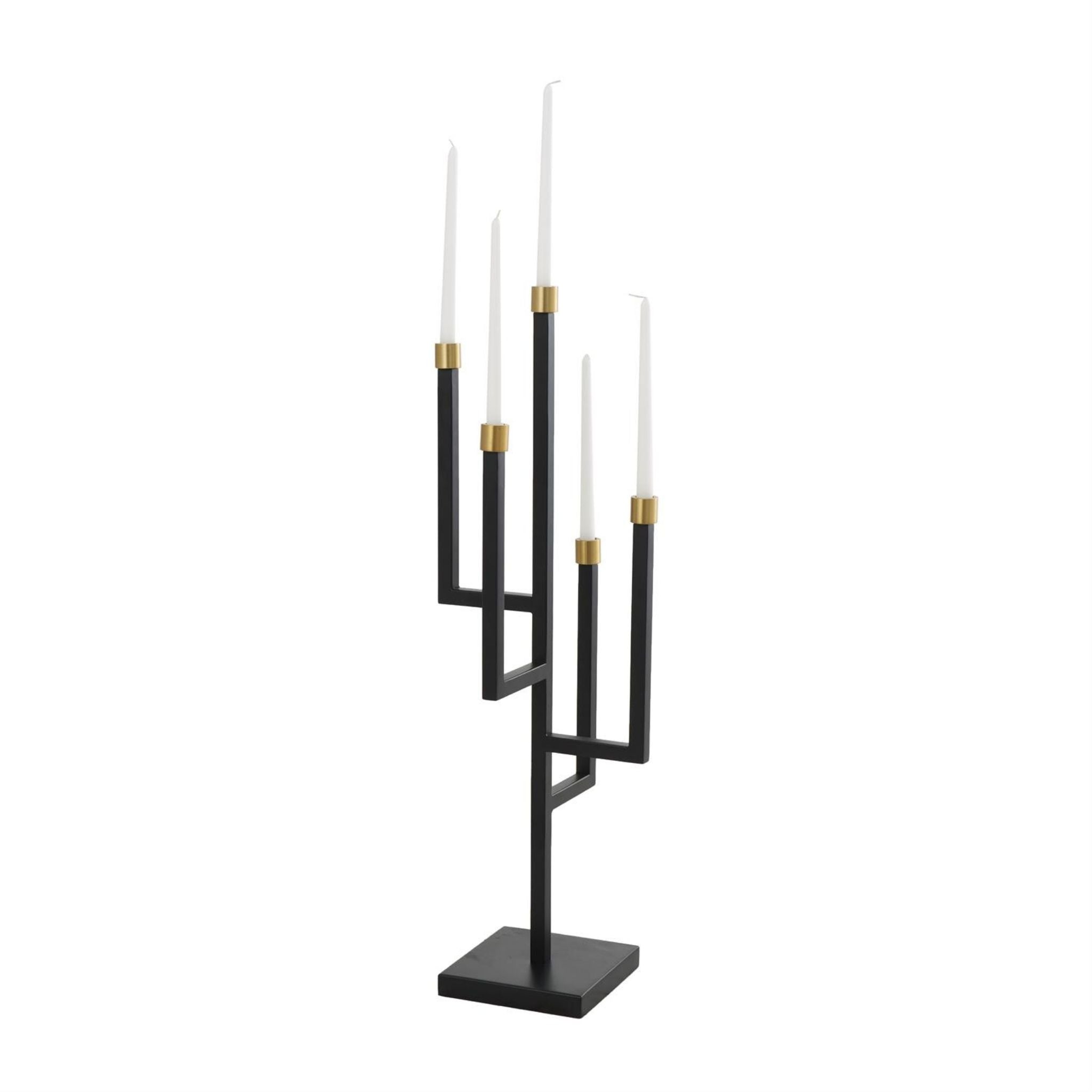 Candelabro de piso negro para 5 velas - Vilá Decoración - Muebles y decoración en Medellín y Colombia