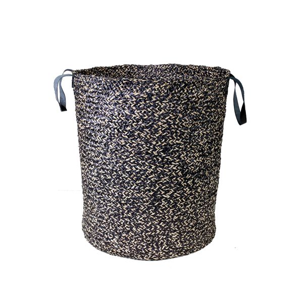 Canasta tejida grande negro y blanco para hogar - Vilá Decoración - Muebles y decoración en Medellín y Colombia