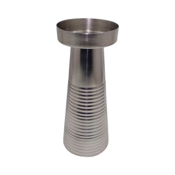 Candelabro metálico plateado mediano para decoración - Vilá Decoración - Muebles y decoración en Medellín y Colombia