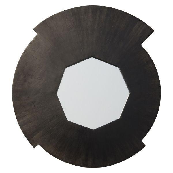 Espejo circular decorativo con marco metálico oscuro - Vilá Decoración - Muebles y decoración en Medellín y Colombia