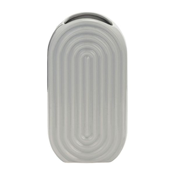 Jarrón ovalado grande cerámica blanco y azul - Vilá Decoración - Muebles y decoración en Medellín y Colombia