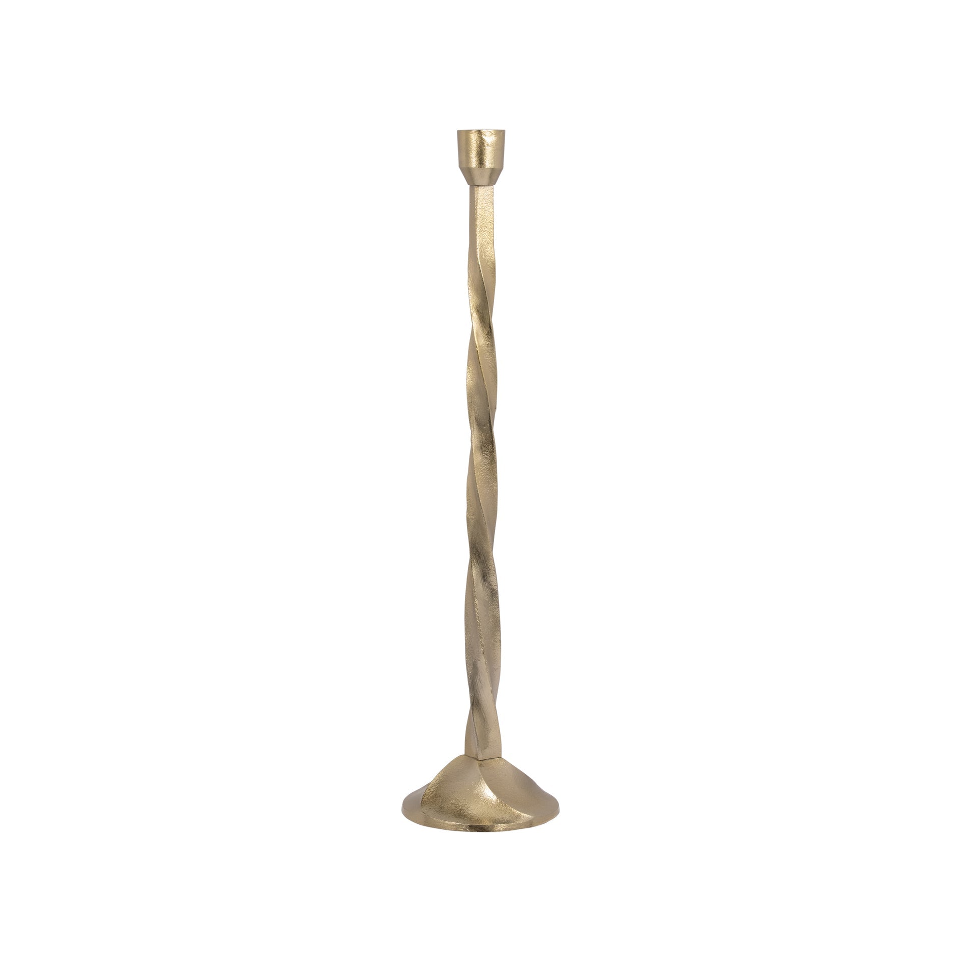 Candelabro dorado trenzado mediano para vela - Vilá Decoración - Muebles y decoración en Medellín y Colombia