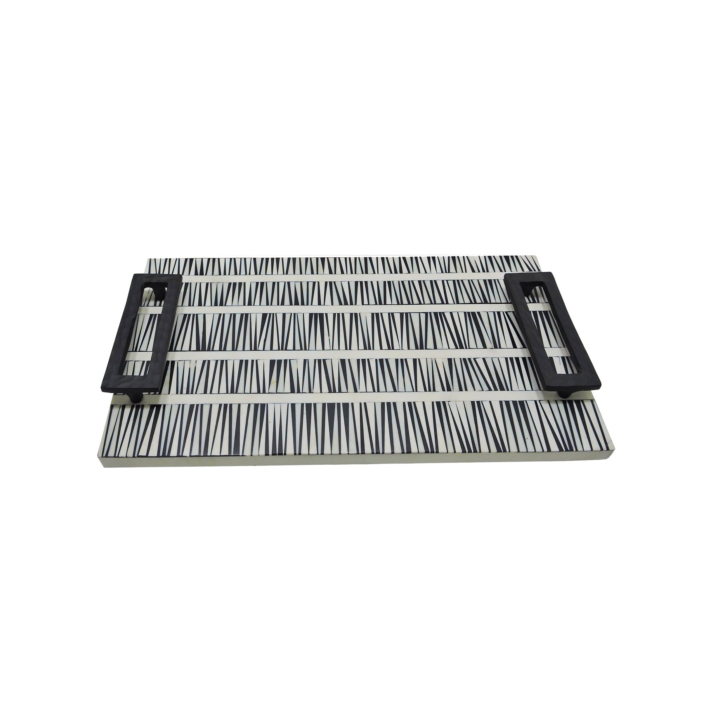 Bandeja pequeña MDF blanco y negro para servir - Vilá Decoración - Muebles y decoración en Medellín y Colombia