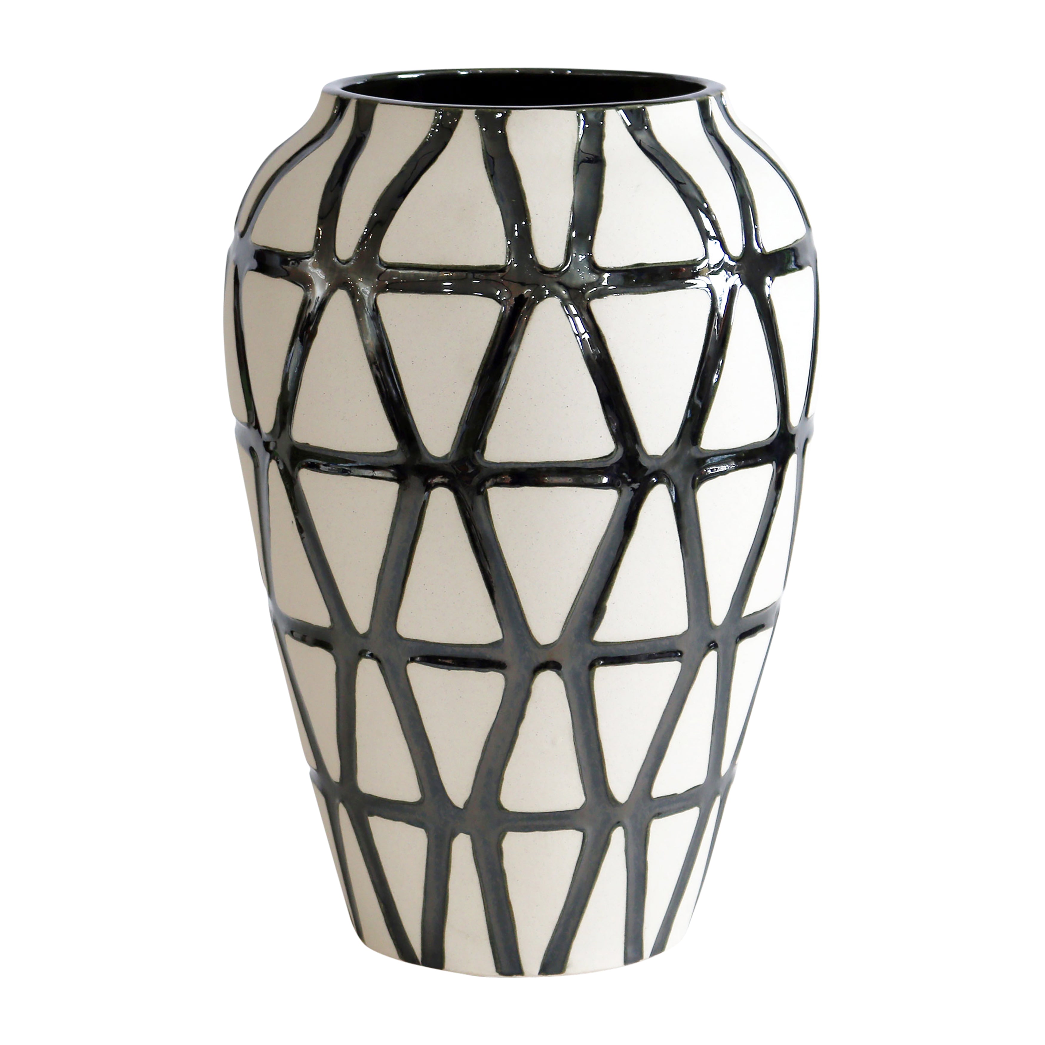 Jarrón decorativo mediano blanco y negro - Vilá Decoración - Muebles y decoración en Medellín y Colombia