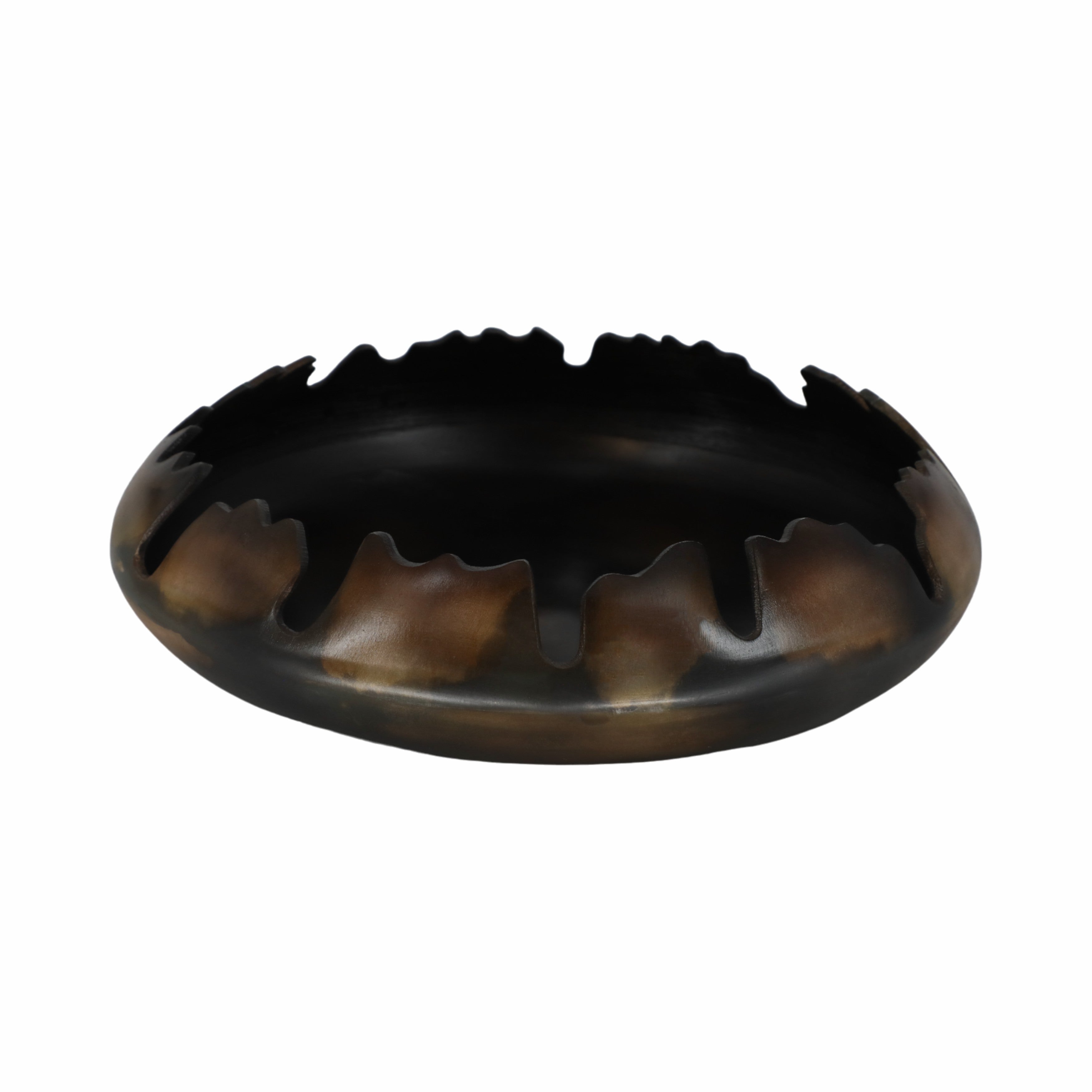 Bowl decorativo metálico negro y dorado mediano - Vilá Decoración - Muebles y decoración en Medellín y Colombia