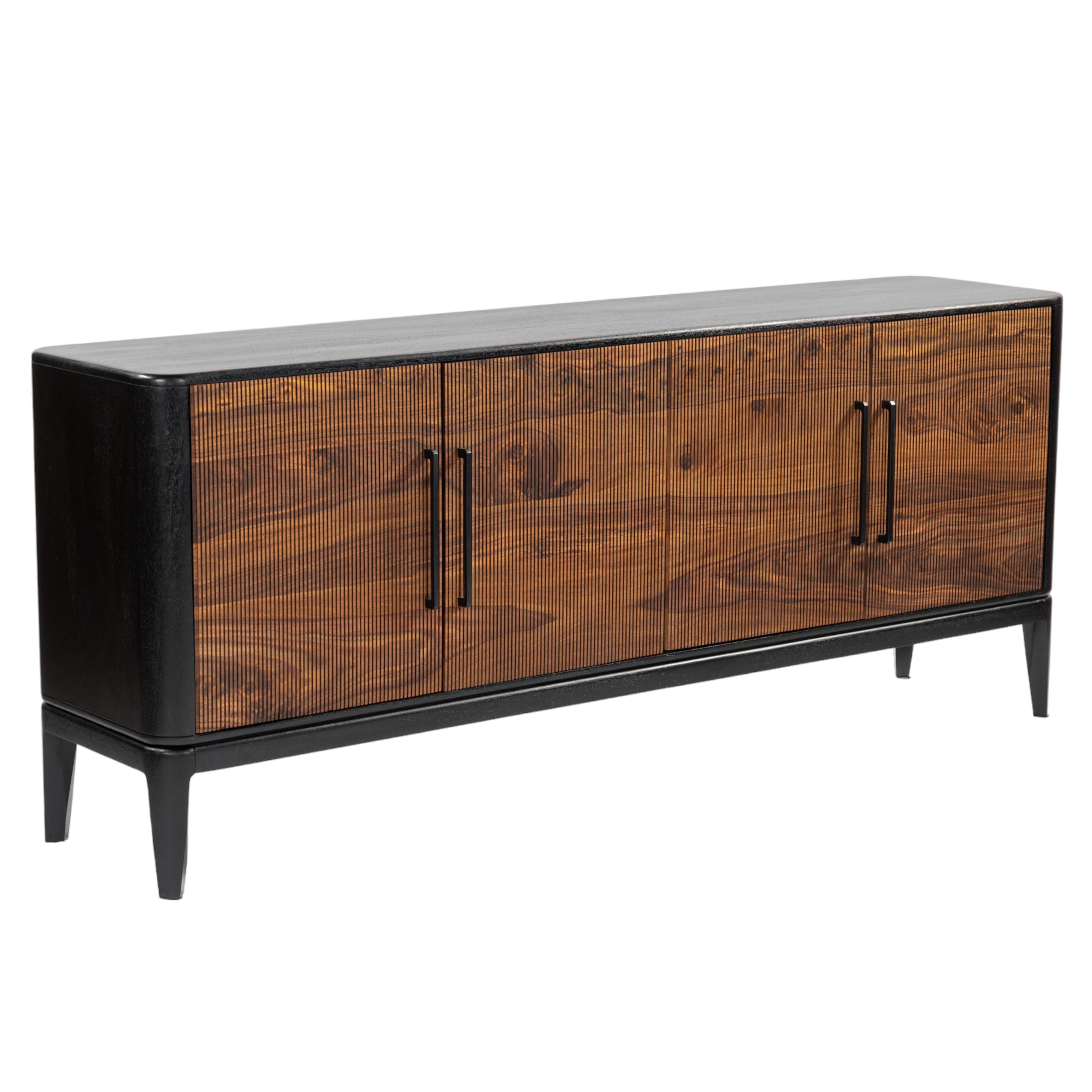 Cajonera negra y madera con patas inclinadas - Vilá Decoración - Muebles y decoración en Medellín y Colombia