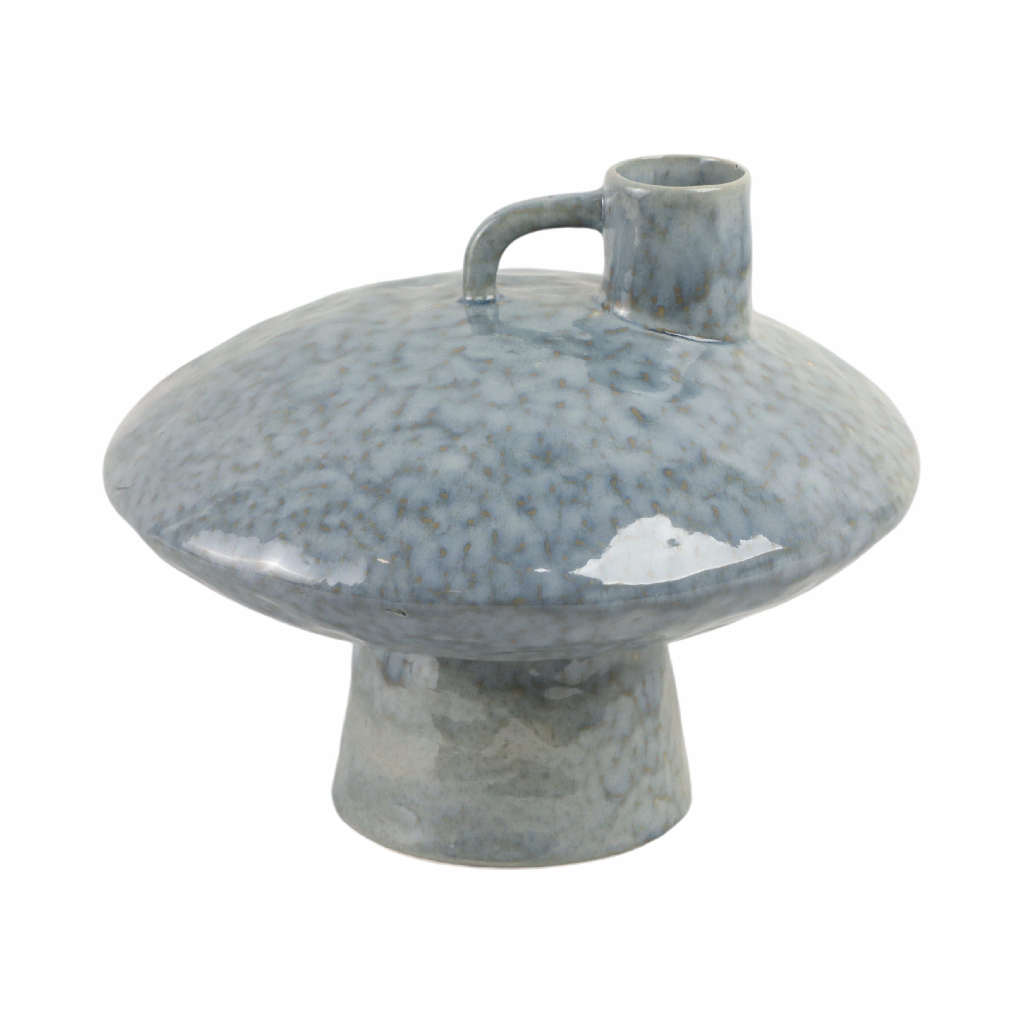 Jarrón gris claro con asa para decoración - Vilá Decoración - Muebles y decoración en Medellín y Colombia