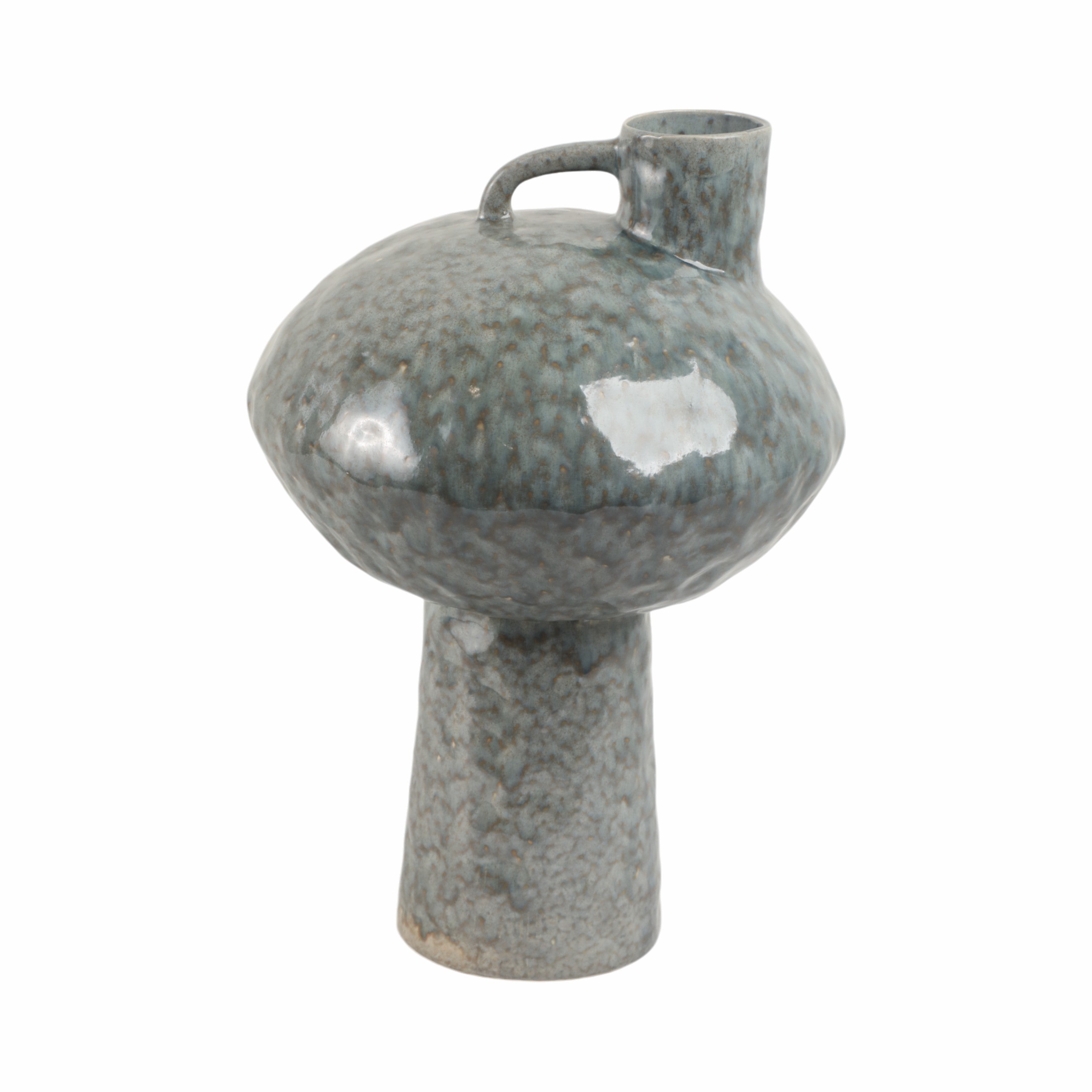 Jarrón cerámico verde grisáceo para decoración - Vilá Decoración - Muebles y decoración en Medellín y Colombia