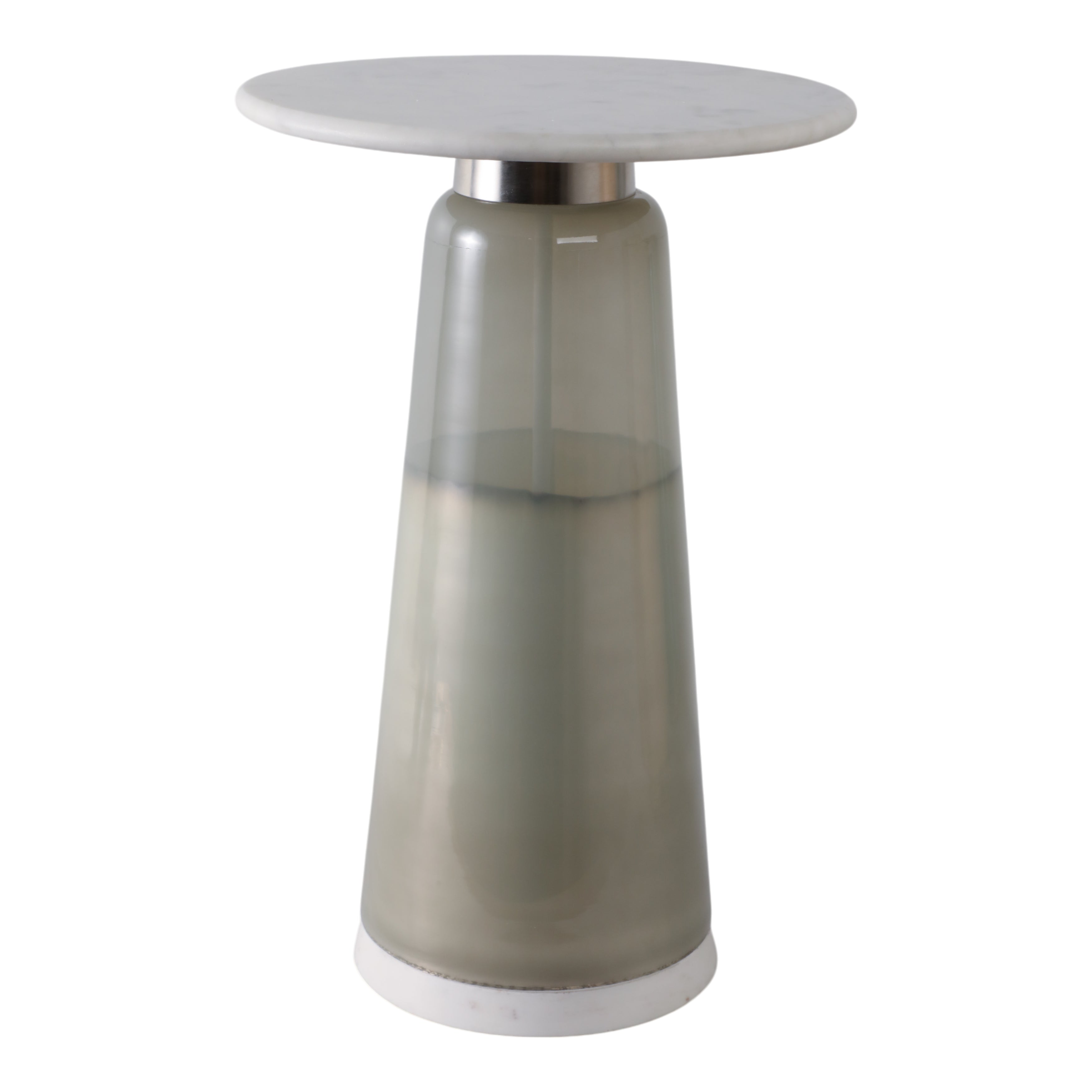 Mesa auxiliar gris translúcida con tapa de mármol - Vilá Decoración - Muebles y decoración en Medellín y Colombia