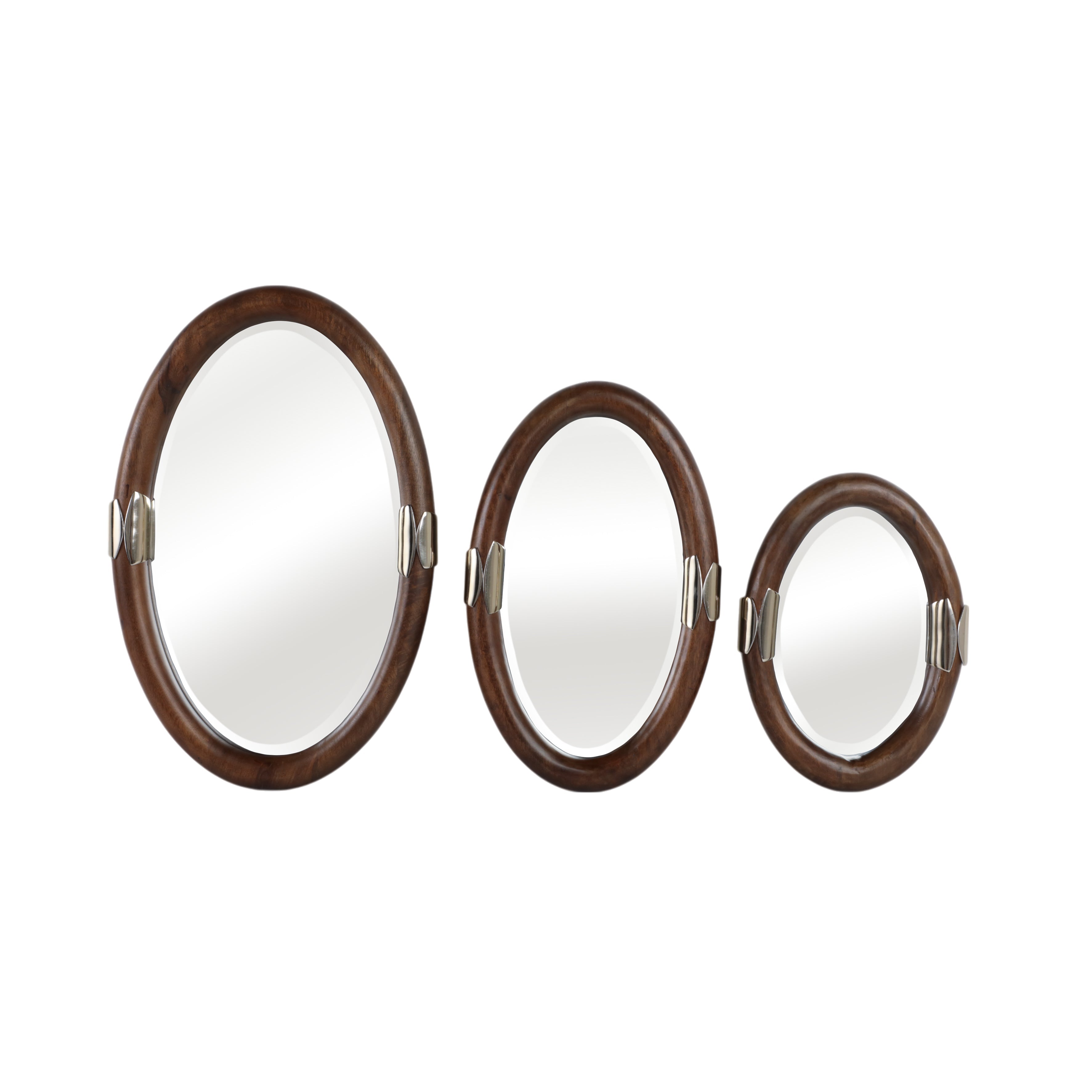 Set 3 espejos ovalados marrón para pared - Vilá Decoración - Muebles y decoración en Medellín y Colombia