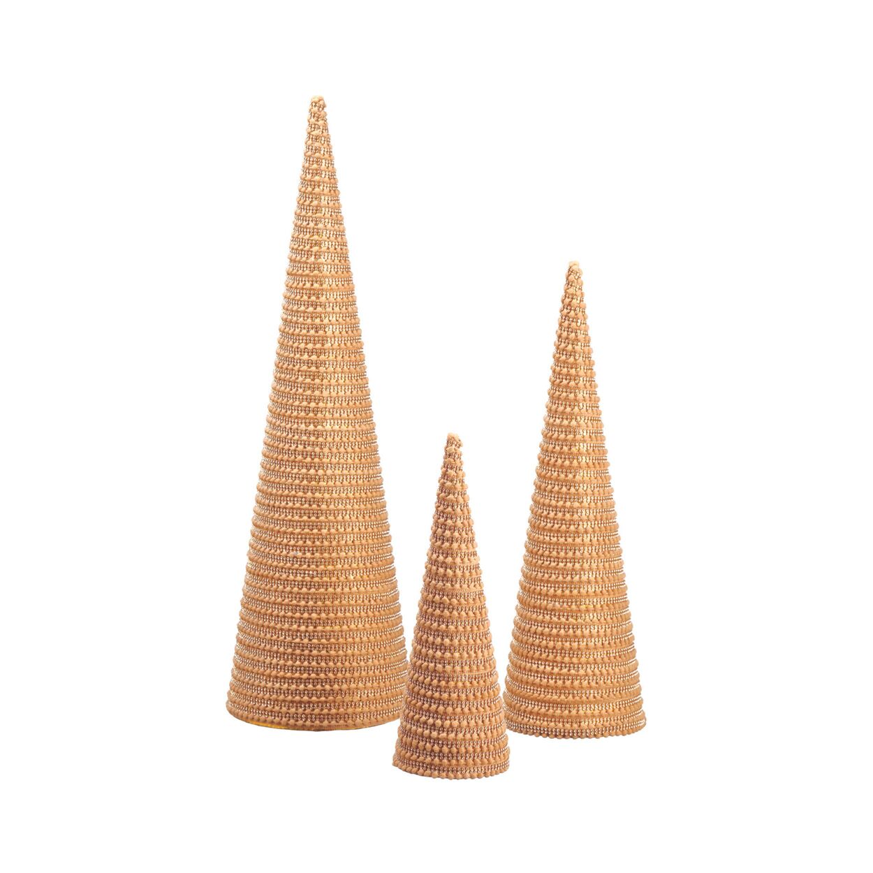 Set x3 Conos decorativos dorados para habitación - Vilá Decoración - Muebles y decoración en Medellín y Colombia