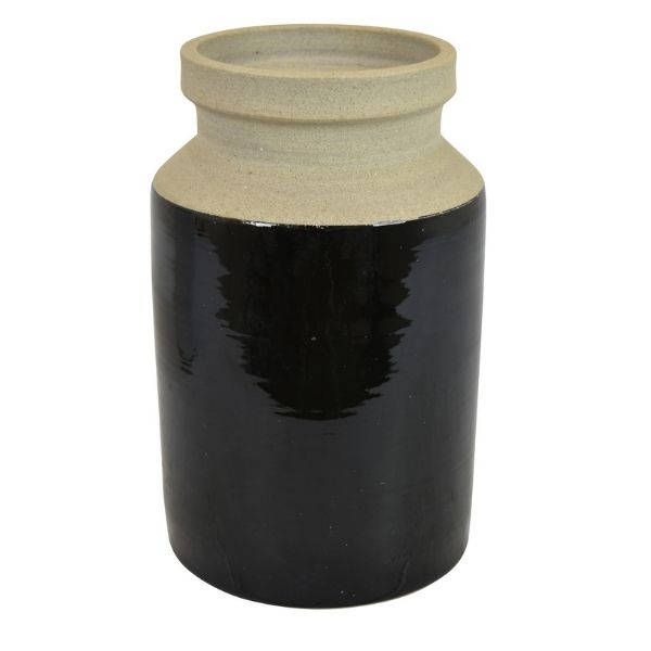Jarrón cerámico negro y blanco grande para flores - Vilá Decoración - Muebles y decoración en Medellín y Colombia