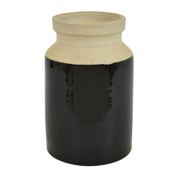 Jarrón pequeño cerámico negro y beige - Vilá Decoración - Muebles y decoración en Medellín y Colombia