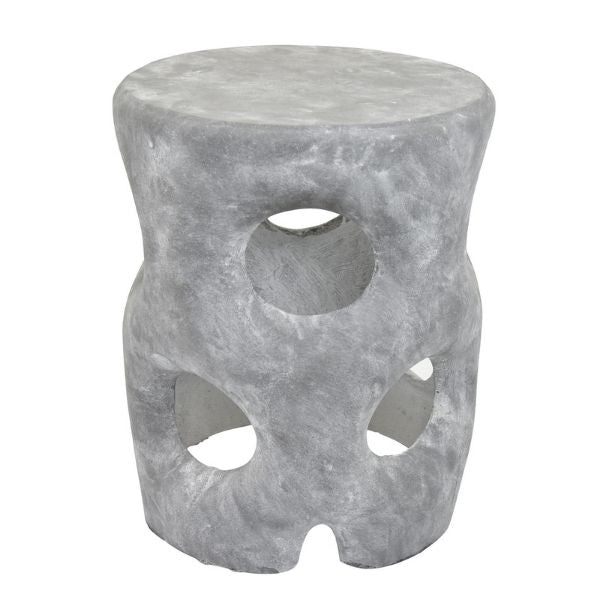 Mesa auxiliar gris claro de resina moderna - Vilá Decoración - Muebles y decoración en Medellín y Colombia