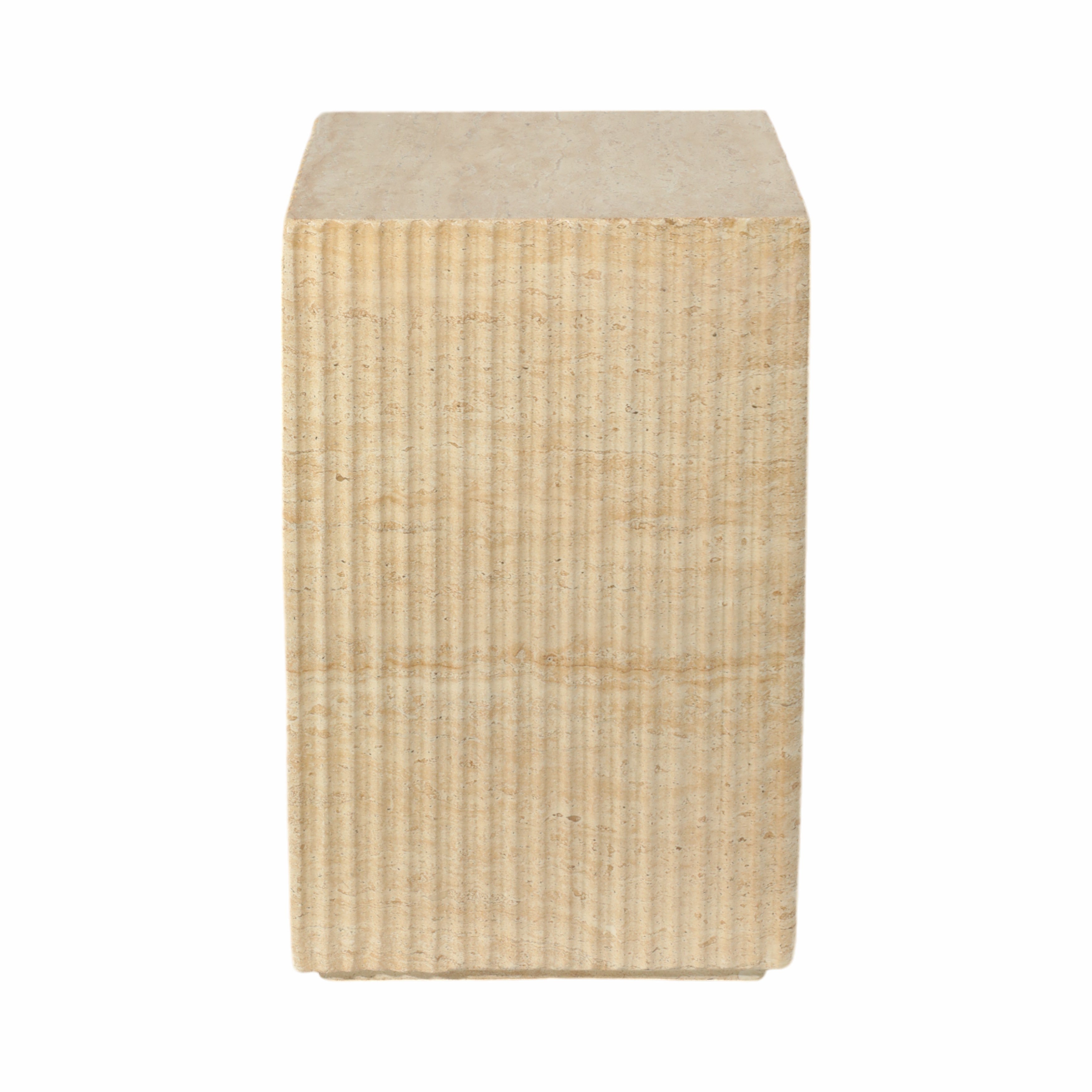 Mesa auxiliar beige de cerámica con textura - Vilá Decoración - Muebles y decoración en Medellín y Colombia