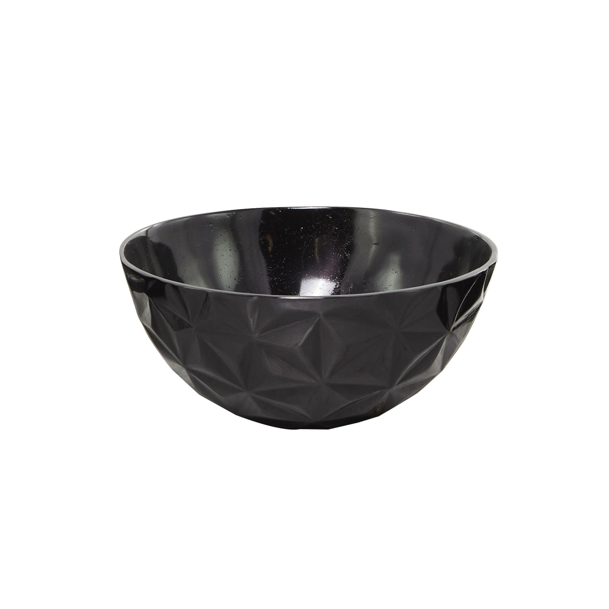 Bowl mediano negro con textura triangular - Vilá Decoración - Muebles y decoración en Medellín y Colombia