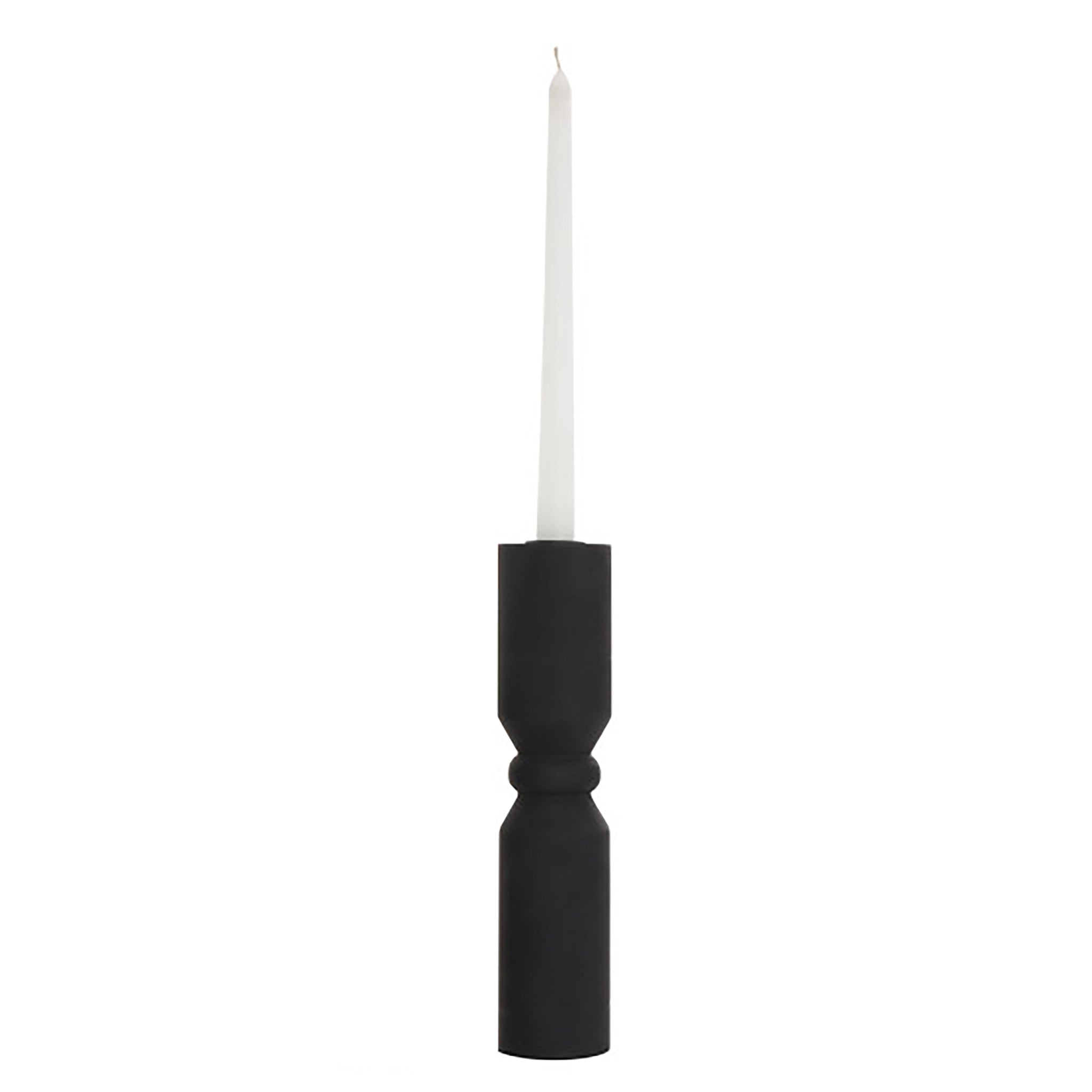 Candelabro negro grande de cerámica para velas - Vilá Decoración - Muebles y decoración en Medellín y Colombia