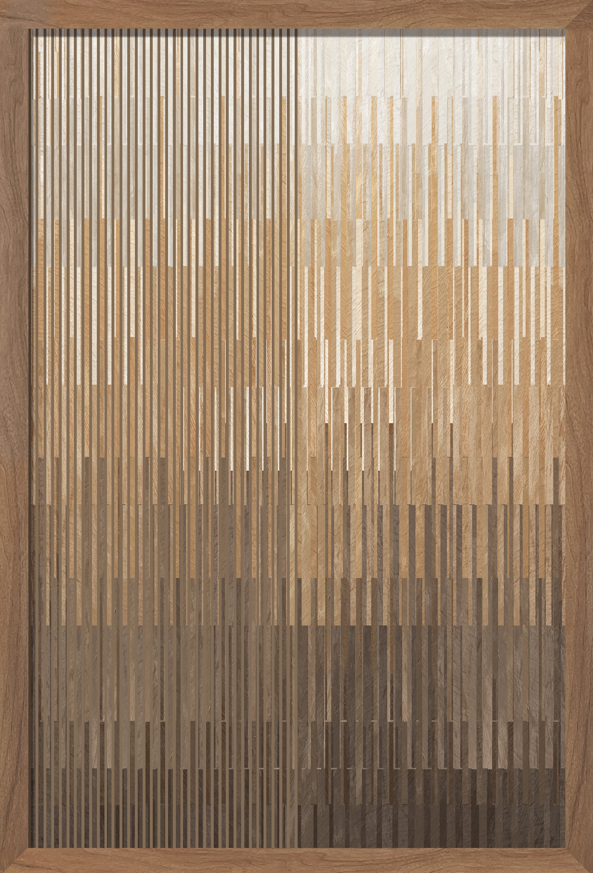 Cuadro decorativo beige con marco de madera - Vilá Decoración - Muebles y decoración en Medellín y Colombia