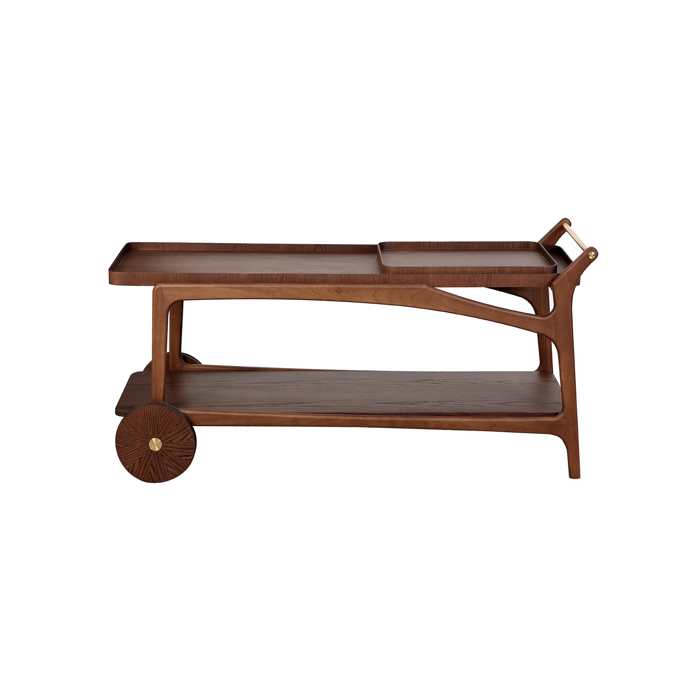 Carro bar elegante de madera oscura para servir - Vilá Decoración - Muebles y decoración en Medellín y Colombia