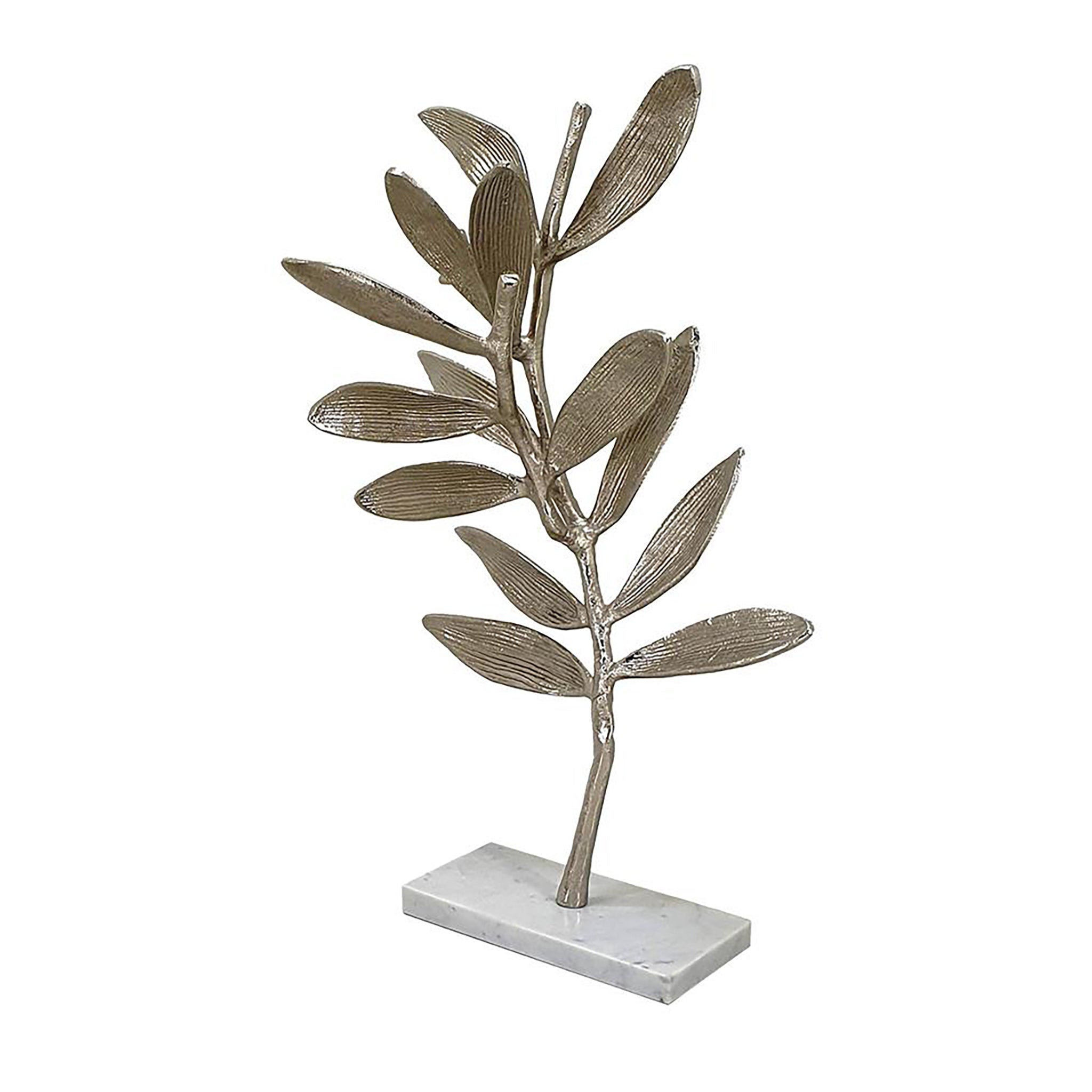 Escultura decorativa dorada con base de mármol - Vilá Decoración - Muebles y decoración en Medellín y Colombia