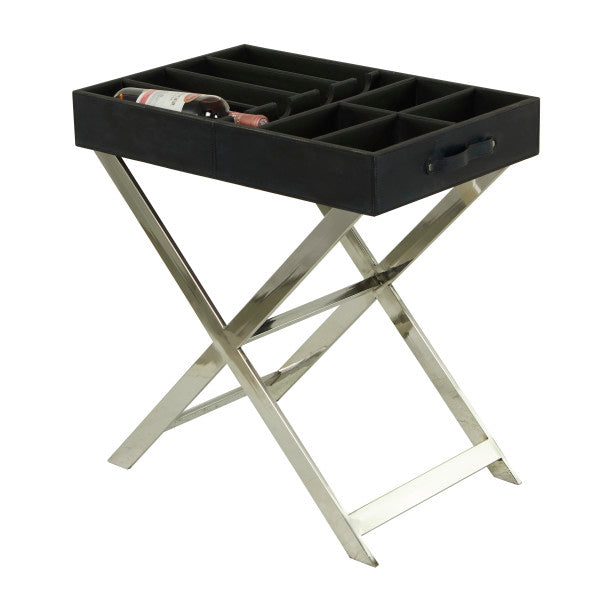 Reposa vinos negro con base cromada para mesa - Vilá Decoración - Muebles y decoración en Medellín y Colombia