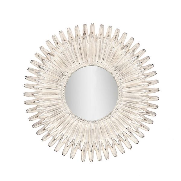 Espejo circular decorativo sol blanco - Vilá Decoración - Muebles y decoración en Medellín y Colombia