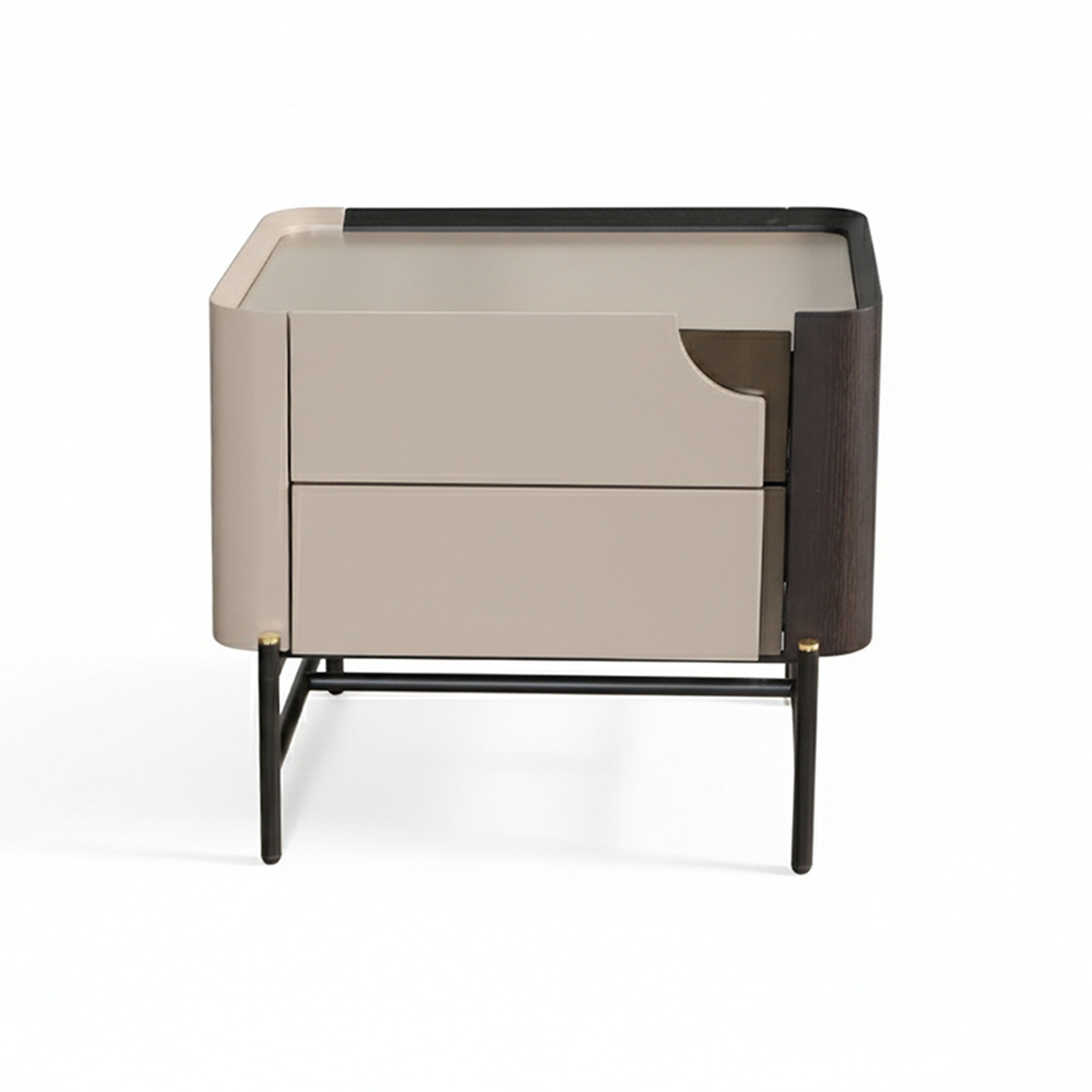 Mesita de noche beige NOCHERO con cajones - Vilá Decoración - Muebles y decoración en Medellín y Colombia