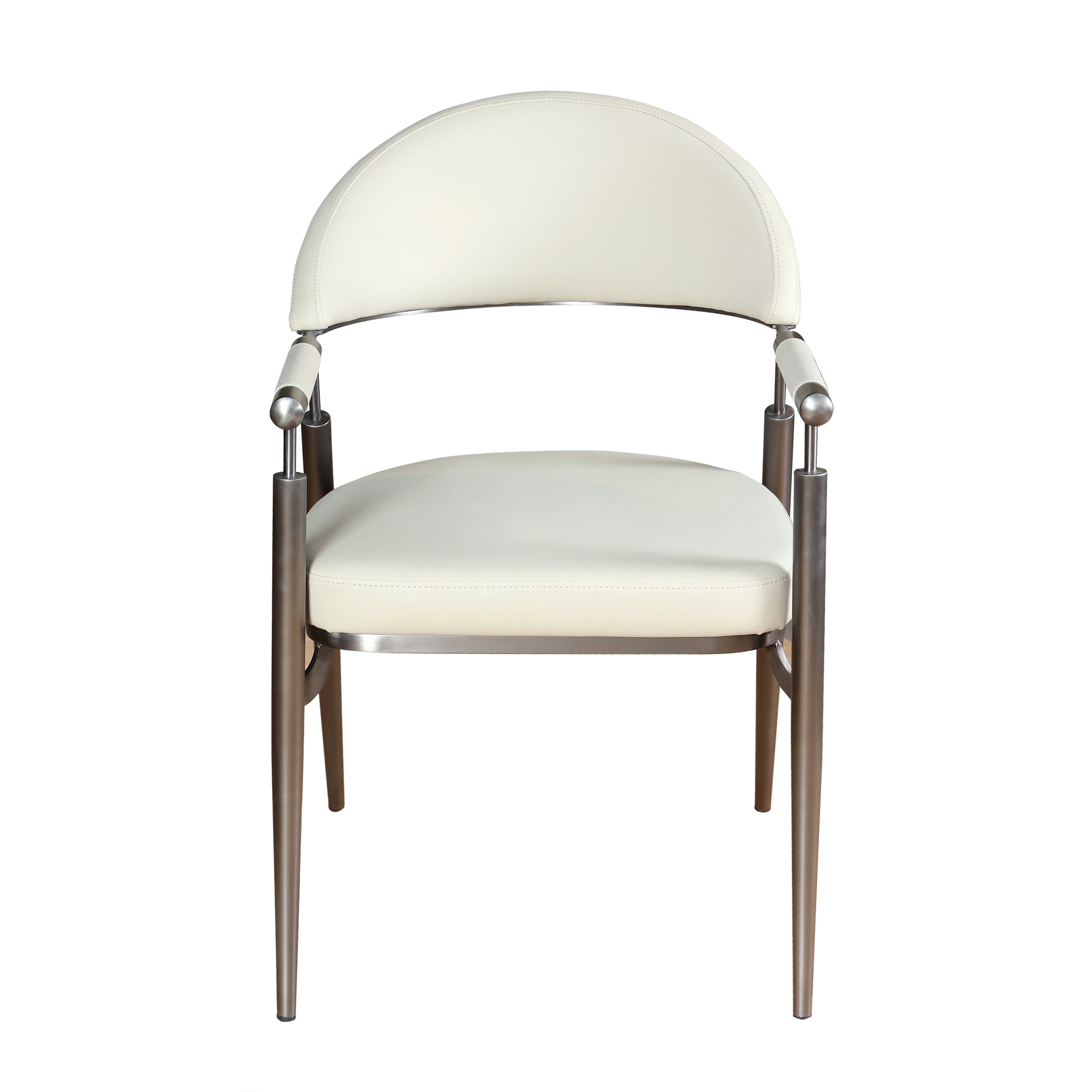 Silla blanca contemporánea con brazos para comedor - Vilá Decoración - Muebles y decoración en Medellín y Colombia