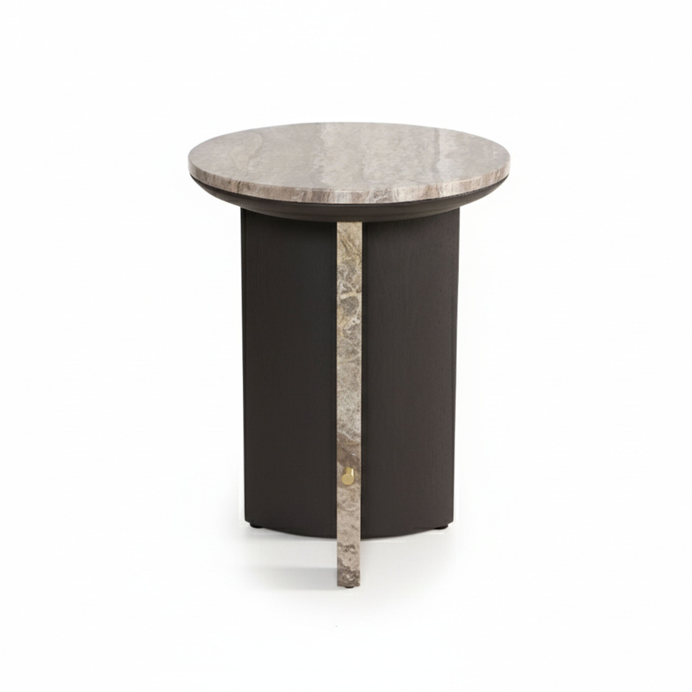 Mesa auxiliar cilíndrica gris y negra para sala - Vilá Decoración - Muebles y decoración en Medellín y Colombia