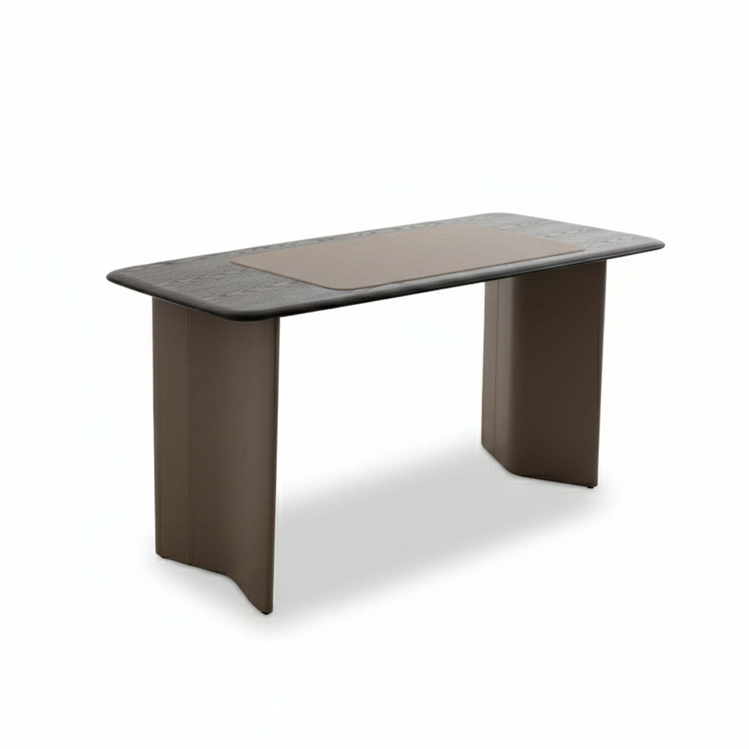 Escritorio gris oscuro con base marrón claro para oficina - Vilá Decoración - Muebles y decoración en Medellín y Colombia