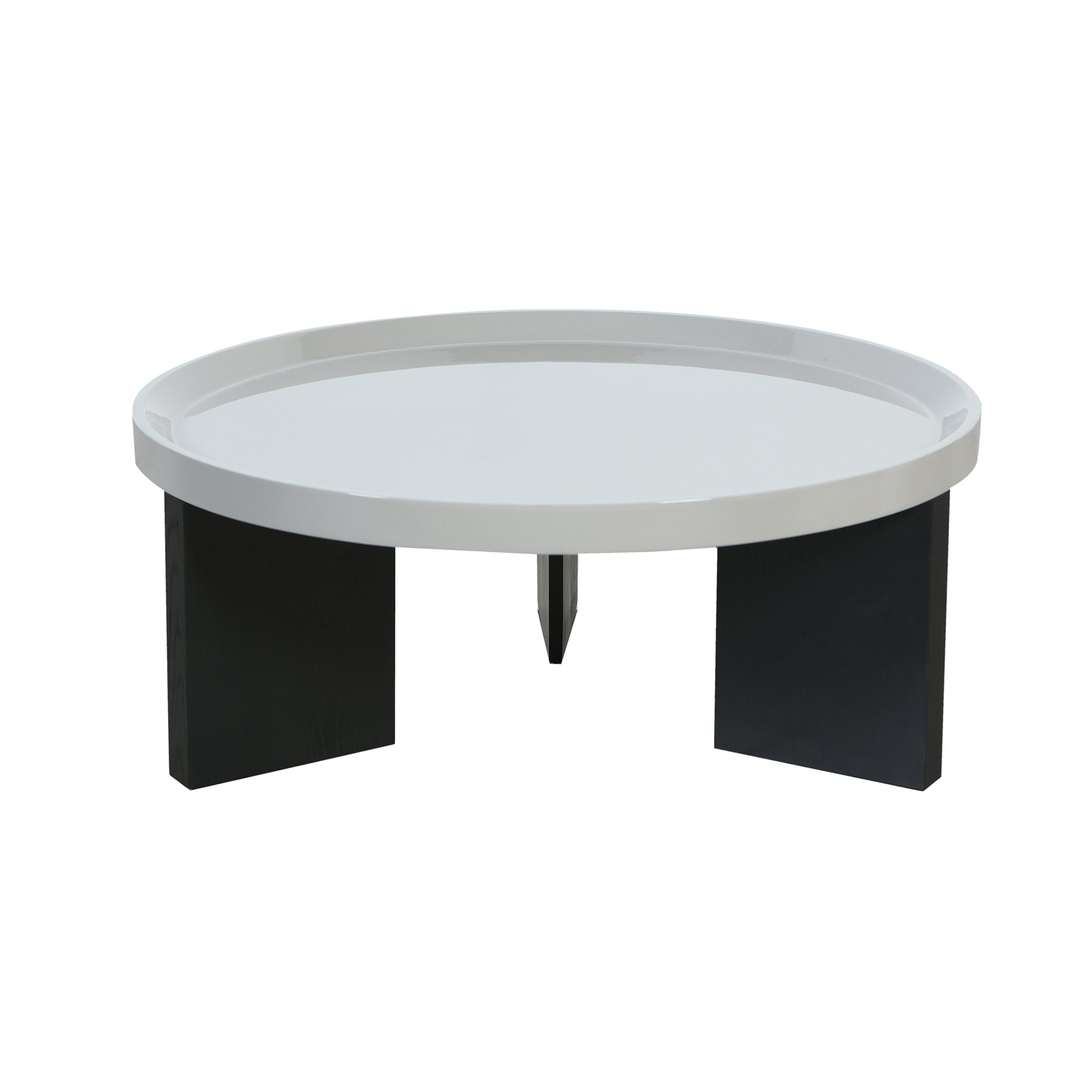 Mesa de centro mediana blanca y negra para sala - Vilá Decoración - Muebles y decoración en Medellín y Colombia