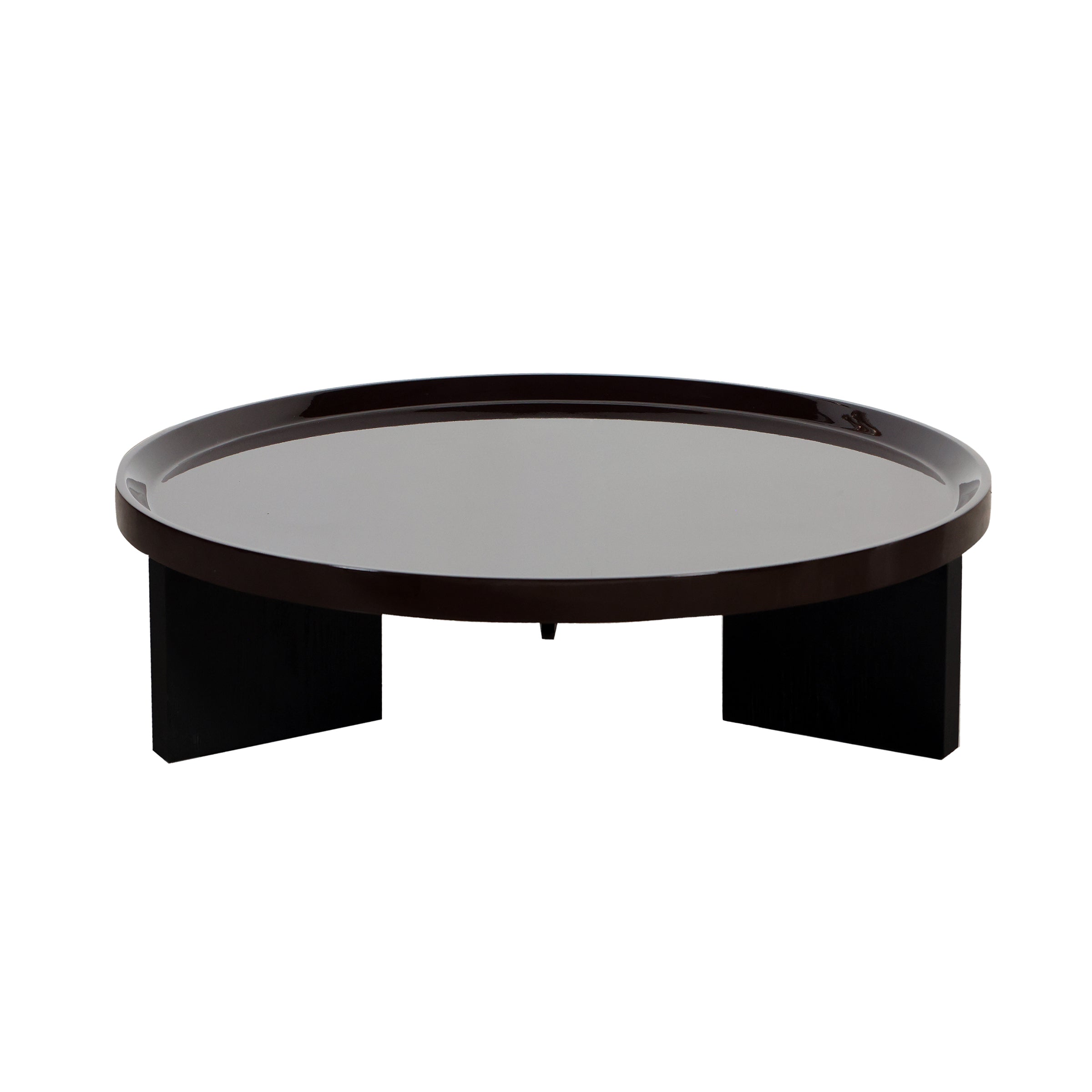 Mesa de centro grande redonda marrón oscuro - Vilá Decoración - Muebles y decoración en Medellín y Colombia