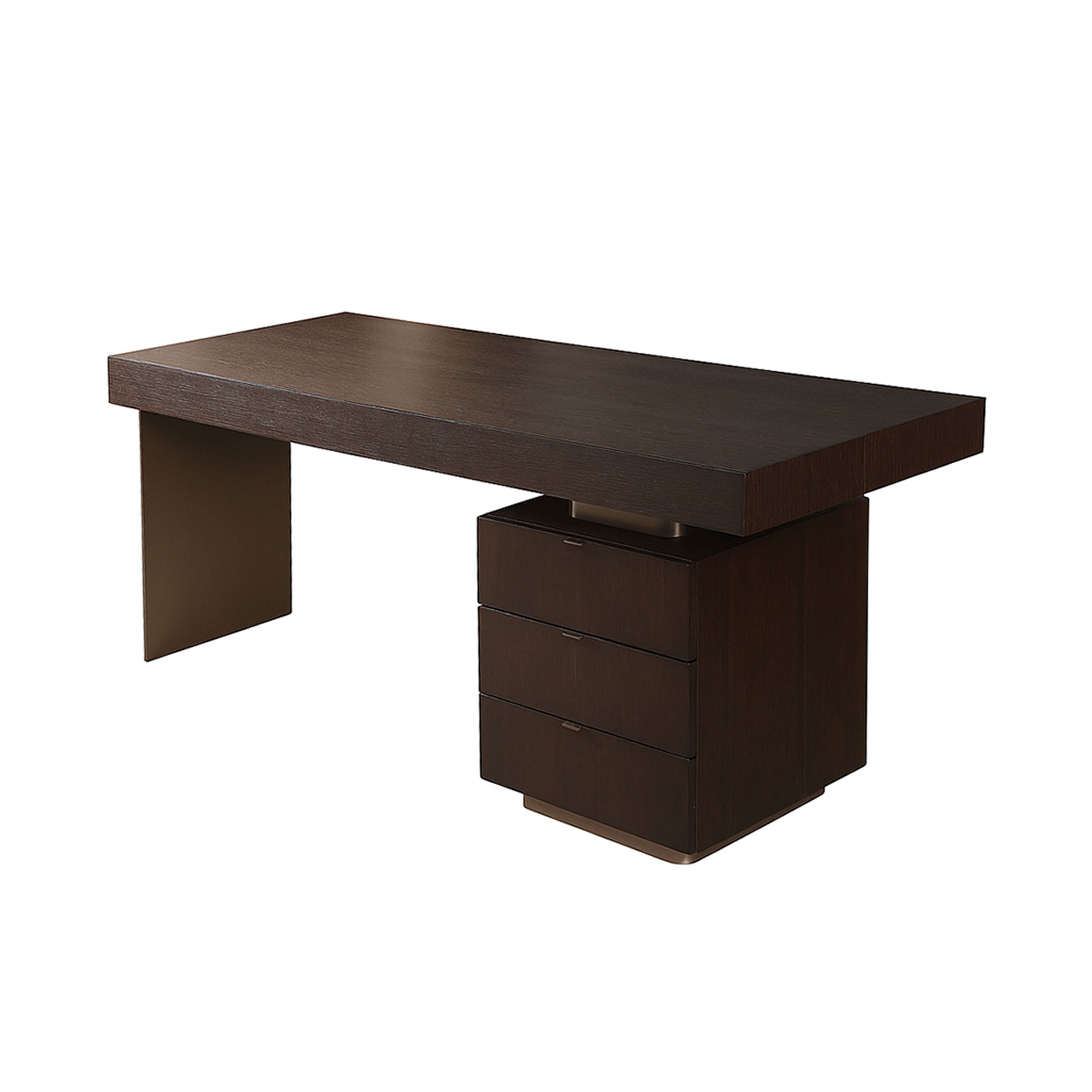 Escritorio moderno marrón oscuro para oficina - Vilá Decoración - Muebles y decoración en Medellín y Colombia