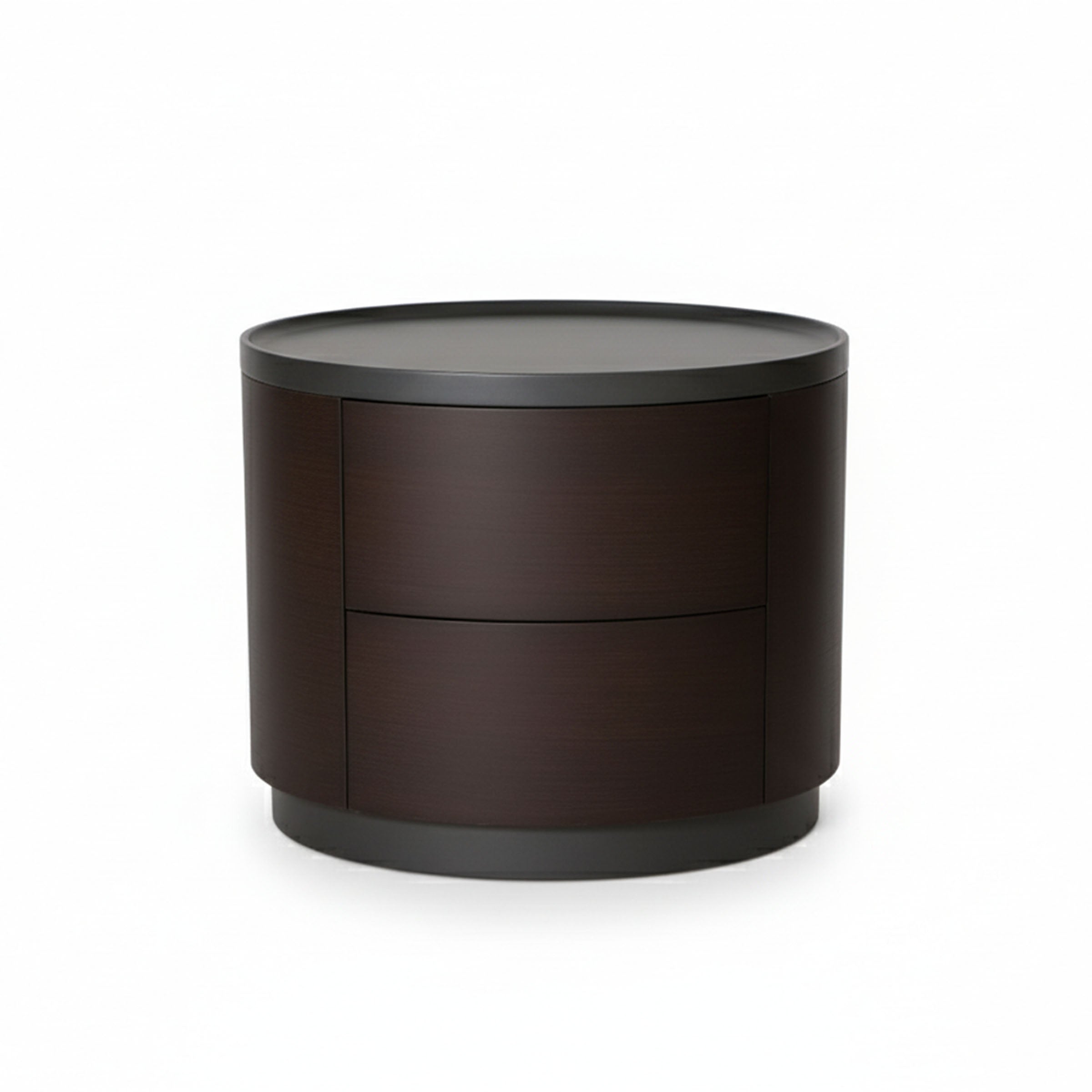 Mesita de noche cilíndrica marrón oscuro - Vilá Decoración - Muebles y decoración en Medellín y Colombia