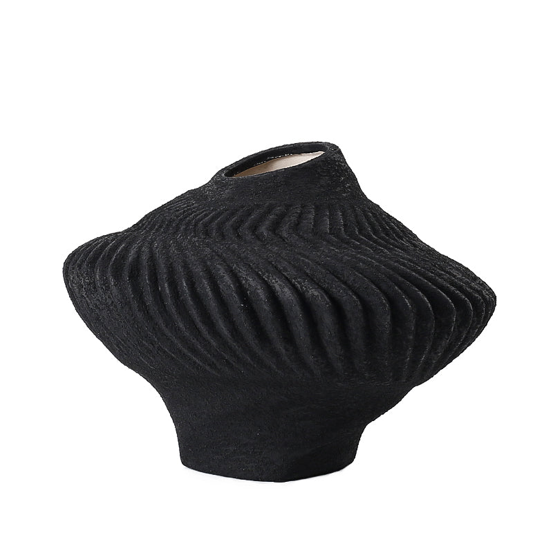 Jarrón negro mate decorativo para hogar - Vilá Decoración - Muebles y decoración en Medellín y Colombia