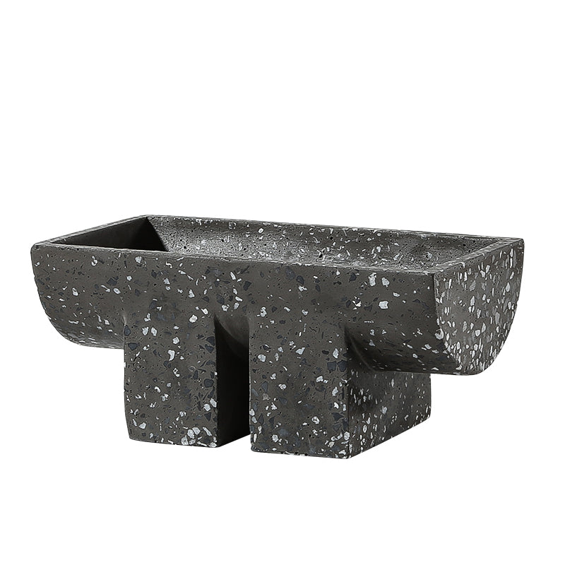 Bowl decorativo rectangular gris oscuro moteado - Vilá Decoración - Muebles y decoración en Medellín y Colombia