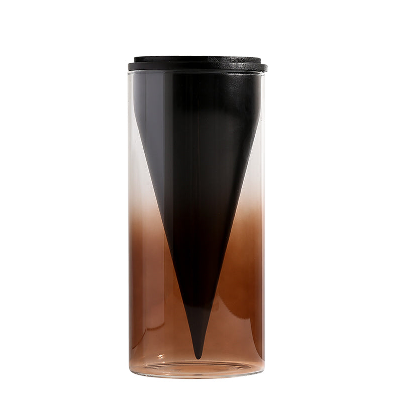 Jarrón decorativo cilíndrico marrón y negro - Vilá Decoración - Muebles y decoración en Medellín y Colombia