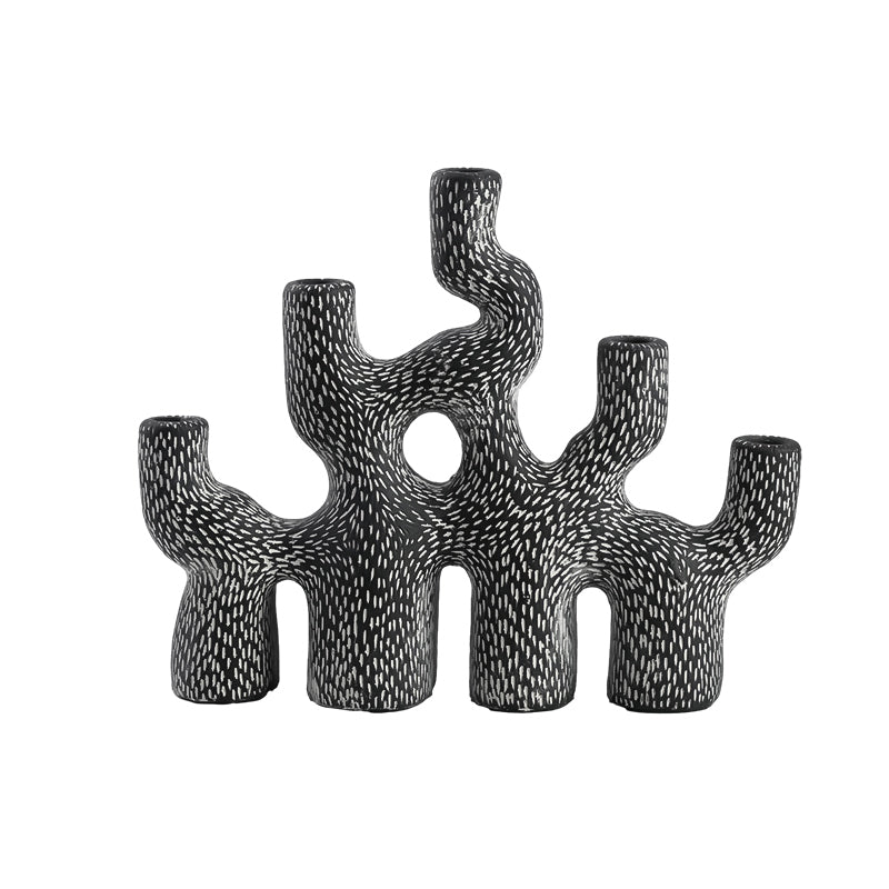 Candelabro Coral negro y blanco decorativo - Vilá Decoración - Muebles y decoración en Medellín y Colombia