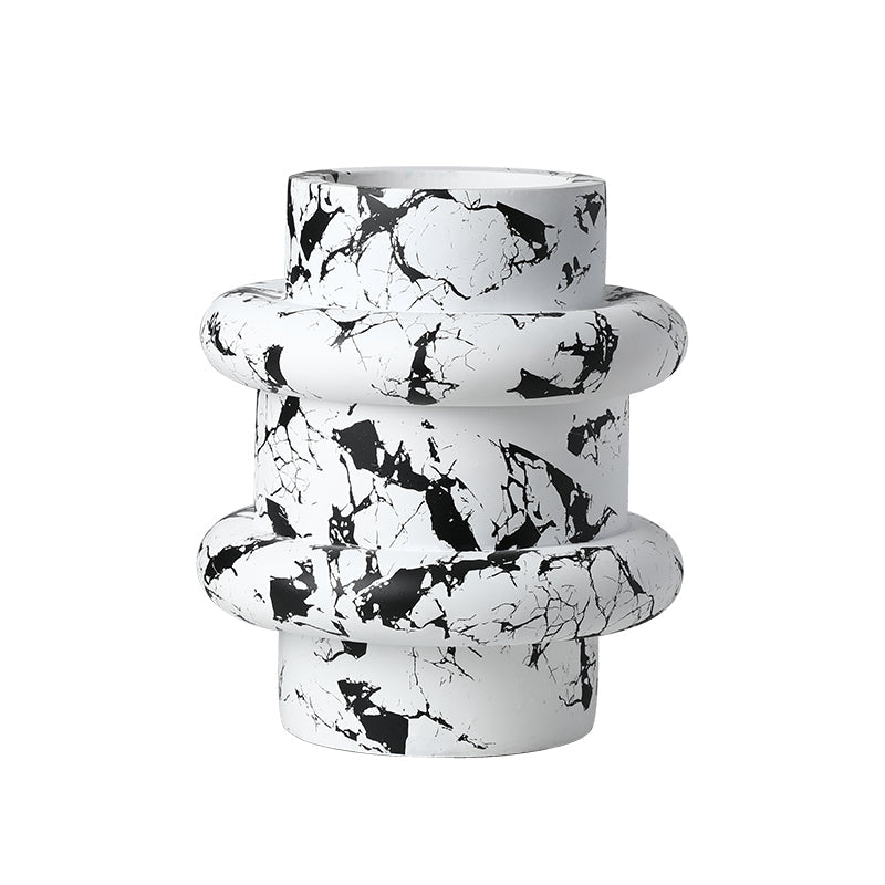 Jarrón decorativo mármol blanco y negro mediano - Vilá Decoración - Muebles y decoración en Medellín y Colombia
